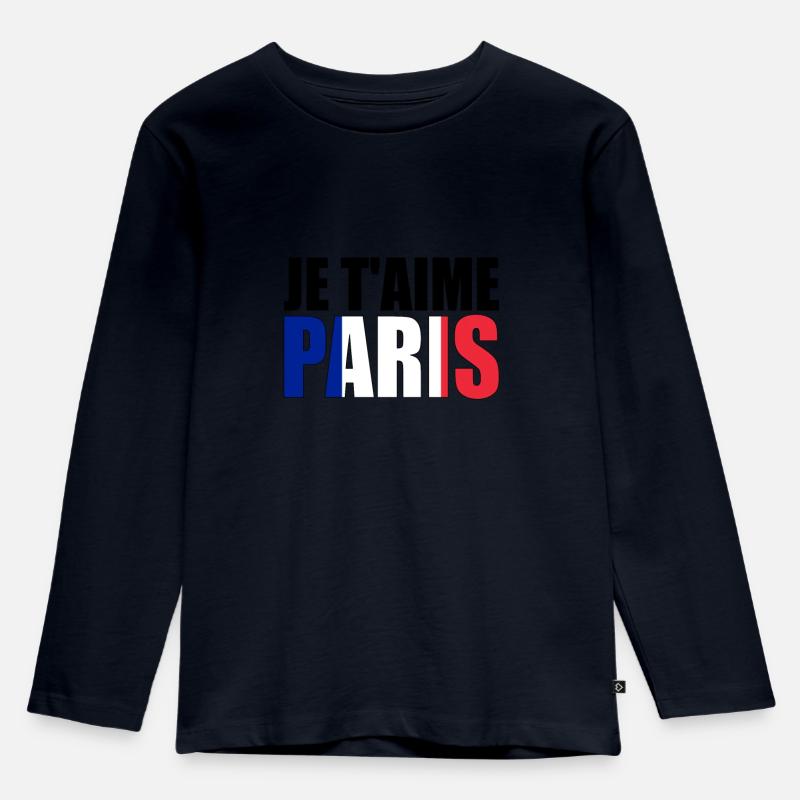 PARIS - Kinder Premium Bio Langarmshirt - Navy