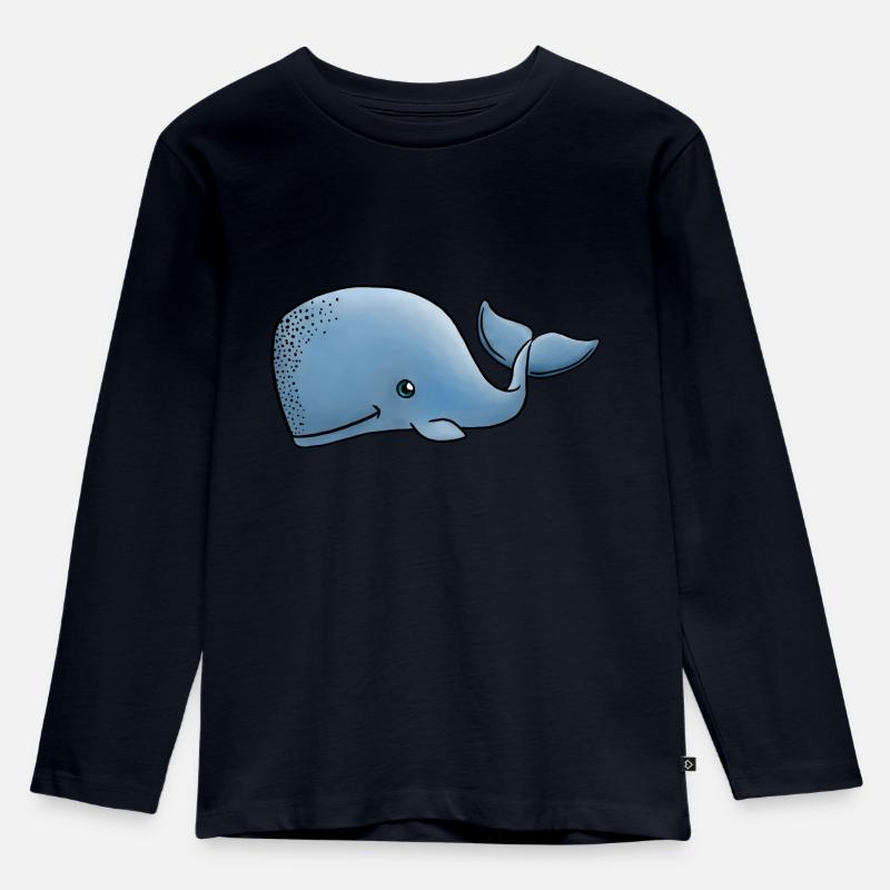Kleiner Pottwal - Kinder Premium Bio Langarmshirt - Navy