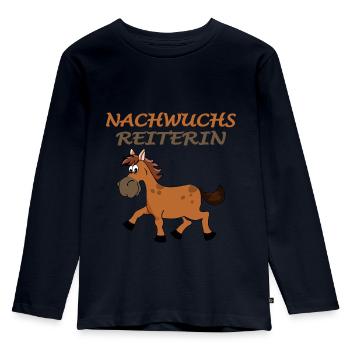 nachwuchs reiterin Baby Kind Geschenk - Kinder Premium Bio Langarmshirt - Navy - Vorne - AI Model Kid Female (0cm)