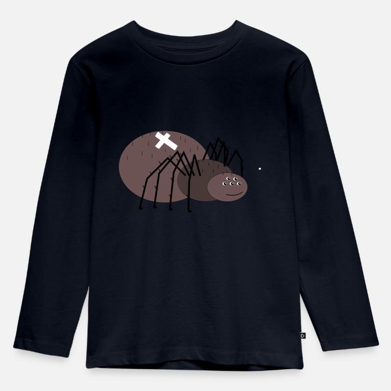 spinne,monster,comic,kinder - Kinder Premium Bio Langarmshirt - Navy