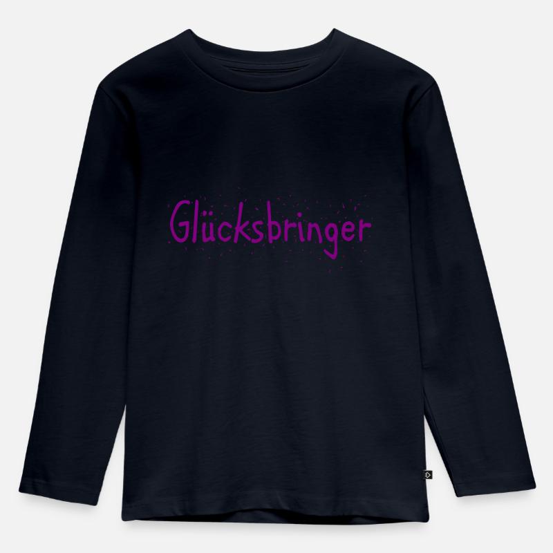 Glücksbringer - Kinder Premium Bio Langarmshirt - Navy