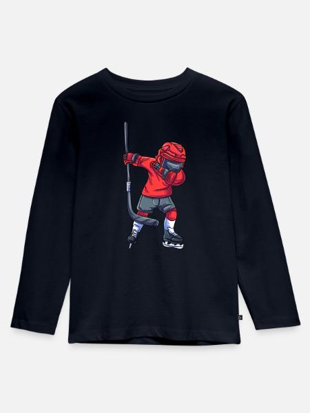 Eishockeyspieler - Kinder Premium Bio Langarmshirt - Navy