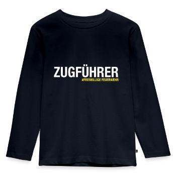 Zugführer Freiwillige Feuerwehr - Kinder Premium Bio Langarmshirt - Navy - Vorne - AI Model Kid Female (0cm)