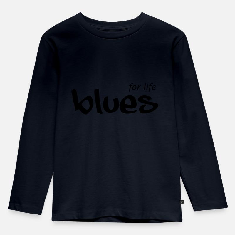 BLUES for life - Kinder Premium Bio Langarmshirt - Navy