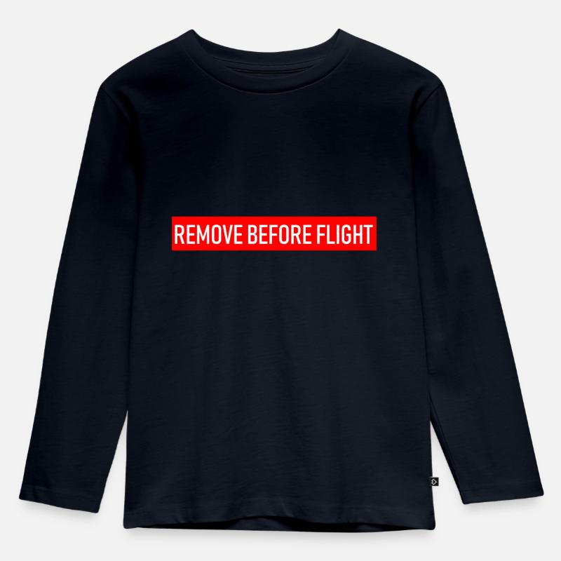 REMOVE BEFORE FLIGHT - Kinder Premium Bio Langarmshirt - Navy