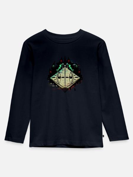 Da Vinci Code - Kinder Premium Bio Langarmshirt - Navy