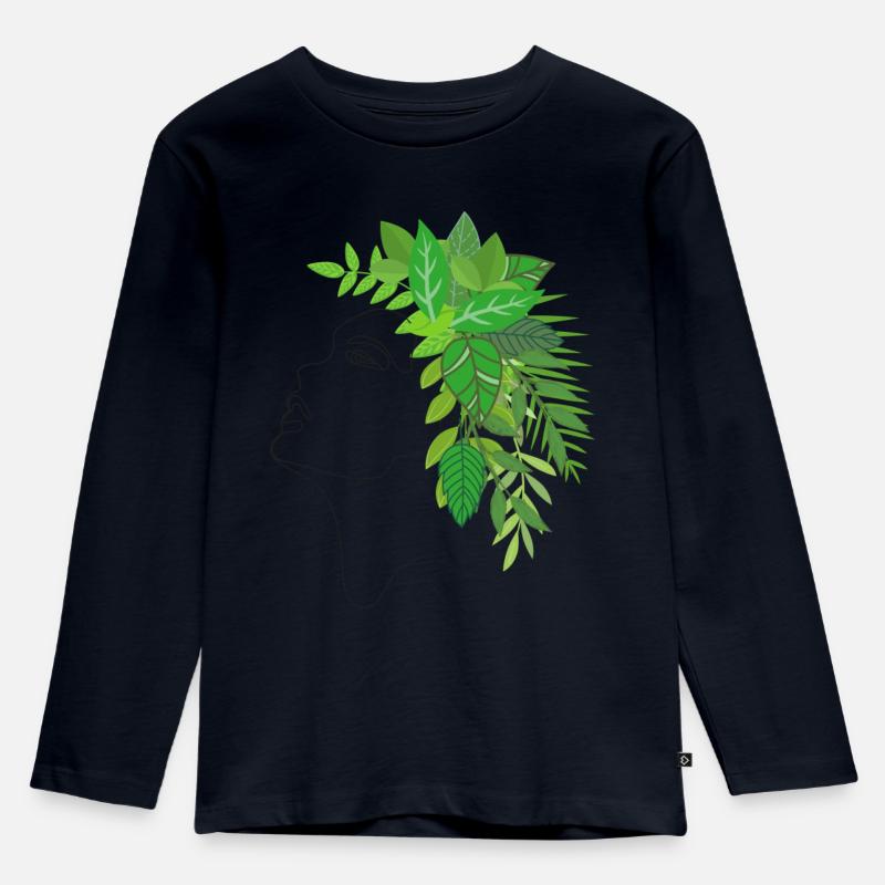 Mutter Erde - Kinder Premium Bio Langarmshirt - Navy