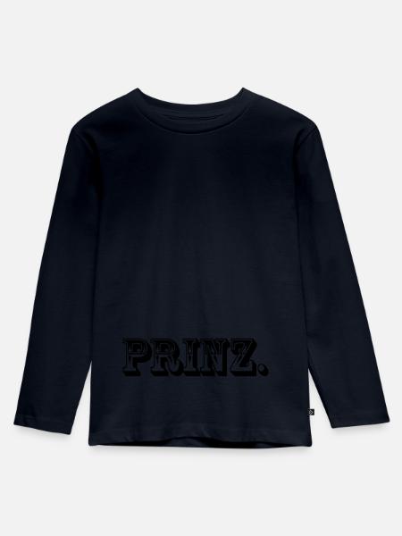 Prinz. - Kinder Premium Bio Langarmshirt - Navy