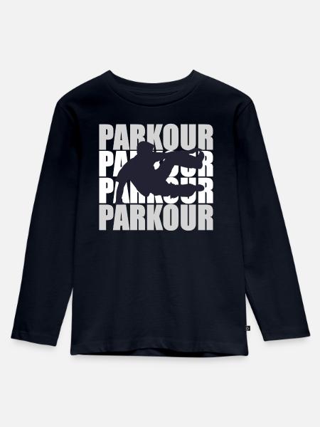 Parkour - Kinder Premium Bio Langarmshirt - Navy