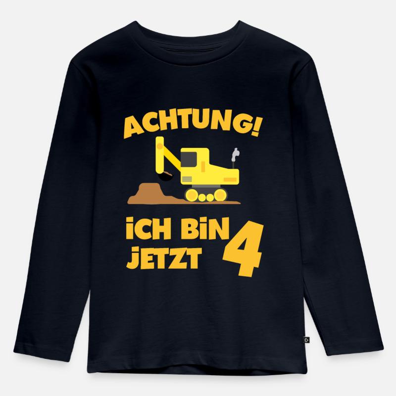 4. Geburtstag Party Feier Kinder Geschenkidee - Kinder Premium Bio Langarmshirt - Navy