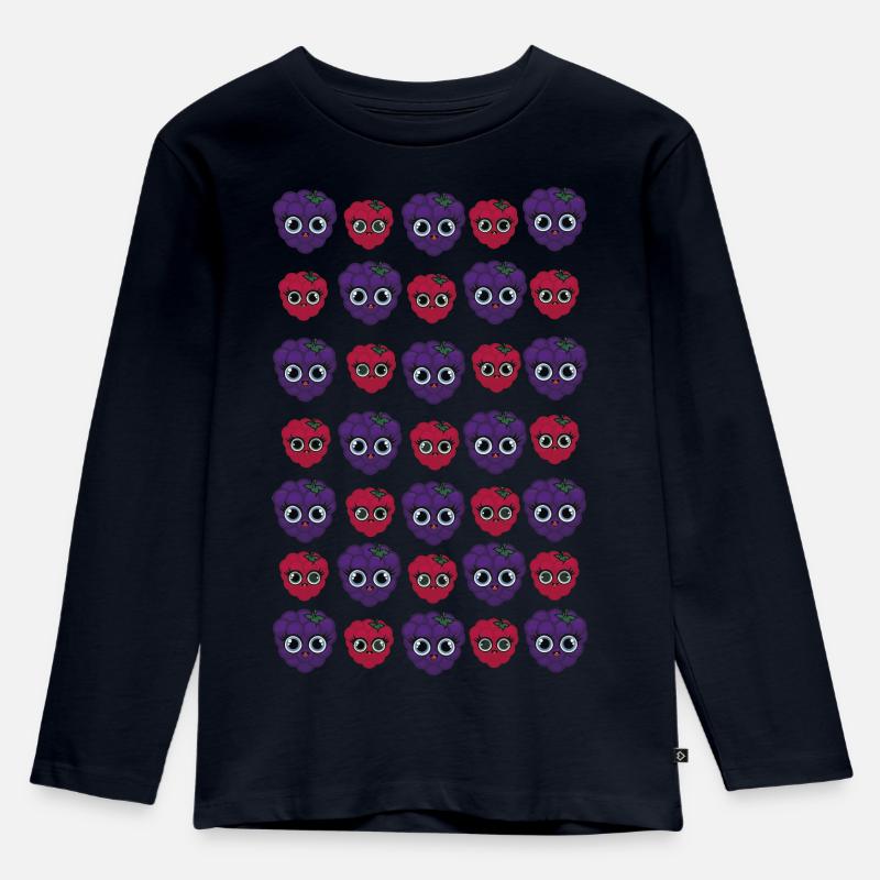 Billy Blackberry und Ruby Raspberry - Kinder Premium Bio Langarmshirt - Navy