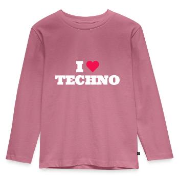 I Love Techno - T-shirt manches longues Premium Enfant - mauve - Devant - AI Model Kid Female (0cm)
