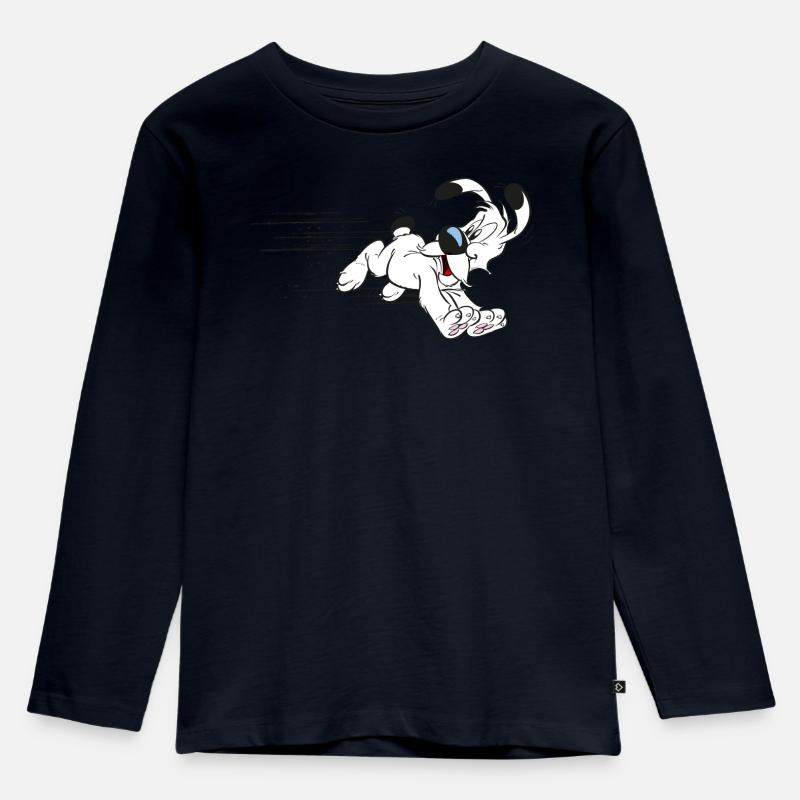 Asterix - Idefix hat es eilig - Kinder Premium Bio Langarmshirt - Navy