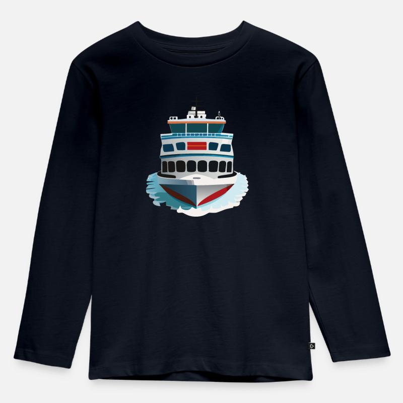 Eisbrecher-Schiff - Kinder Premium Bio Langarmshirt - Navy