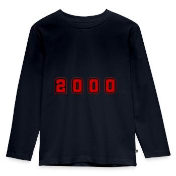 2000 year number - Kids' Premium Longsleeve Shirt - navy - Front - AI Model Kid Female (0cm)