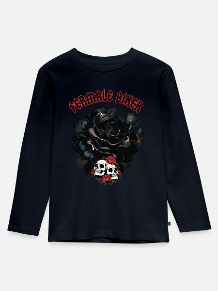 Fermale Biker - Kinder Premium Bio Langarmshirt - Navy