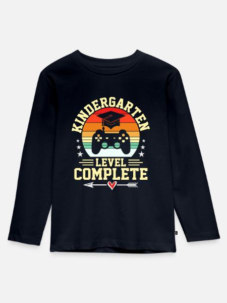 Kindergarten Level complete - Kinder Premium Bio Langarmshirt - Navy