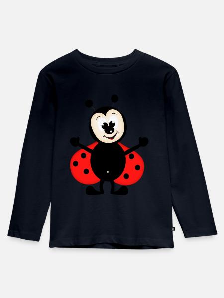 Marienkäfer - Kinder Premium Bio Langarmshirt - Navy