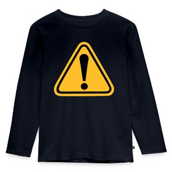 Exclamation point - Kids' Premium Longsleeve Shirt - navy - Front - AI Model Kid Female (0cm)