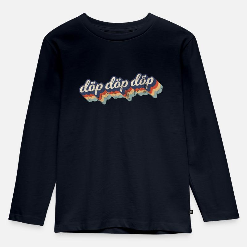 Döp Döp Döp Comic Retro Vintage Design - Kinder Premium Bio Langarmshirt - Navy