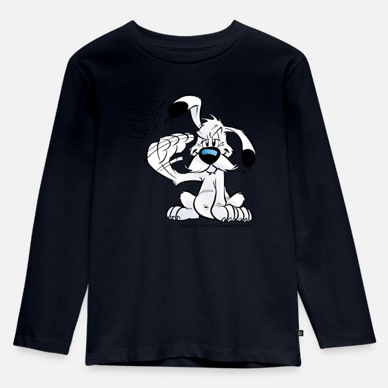 Astérix & Obélix Idéfix Frappe Toc Toc Toc - T-shirt manches longues Premium Enfant - bleu marine
