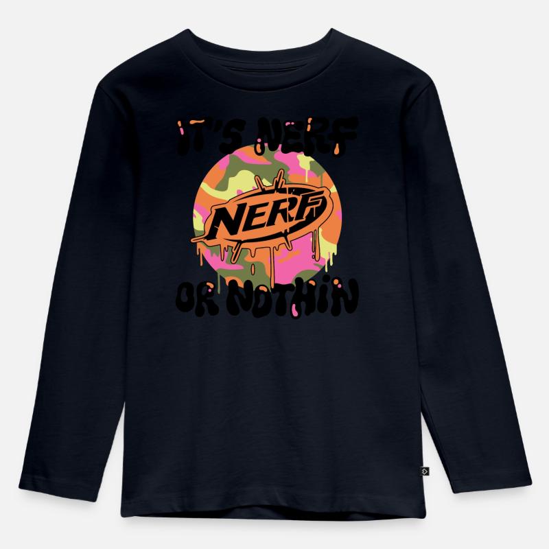 Nerf It's Nerf or Nothin' Slogan - Kinder Premium Bio Langarmshirt - Navy