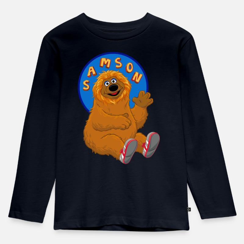 Sesamstraße Samson - Kinder Premium Bio Langarmshirt - Navy