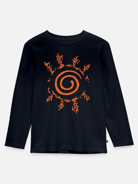 Naruto Shippuden Symbol Hakke No Fuuin Shiki - Kinder Premium Bio Langarmshirt - Navy