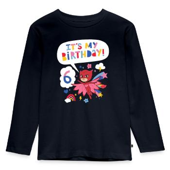 PJ Masks Owlette Birthday Design For 6th Birthday - Kids' Premium Longsleeve Shirt - navy - Front - AI Model Kid Female (0cm)