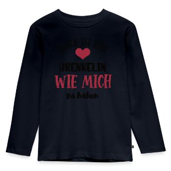 Ur-Enkelin Mädchen Enkelkind Urenkelin Kind Enkel - Kinder Premium Bio Langarmshirt - Navy - Vorne - AI Model Kid Female (0cm)