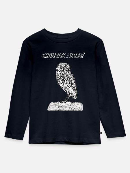 Eule dann - Kinder Premium Bio Langarmshirt - Navy