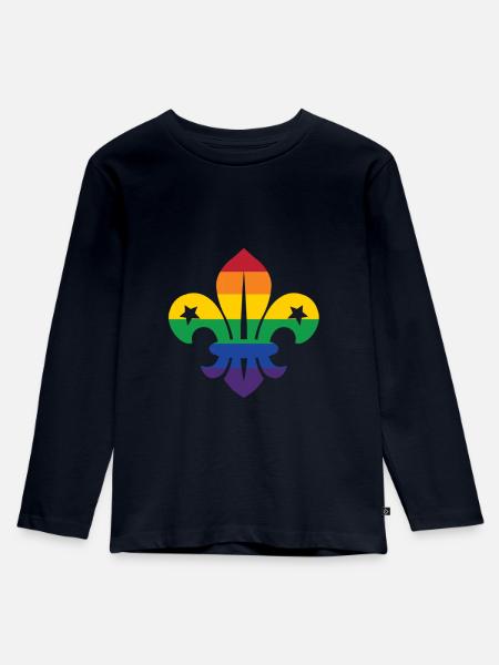 Regenbogen Lilie - Kinder Premium Bio Langarmshirt - Navy
