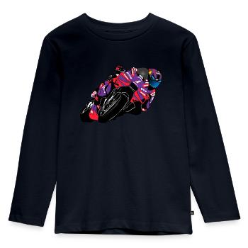 Motorcycle Racing - Superbike - Kids' Premium Longsleeve Shirt - navy - Front - AI Model Kid Female (0cm)