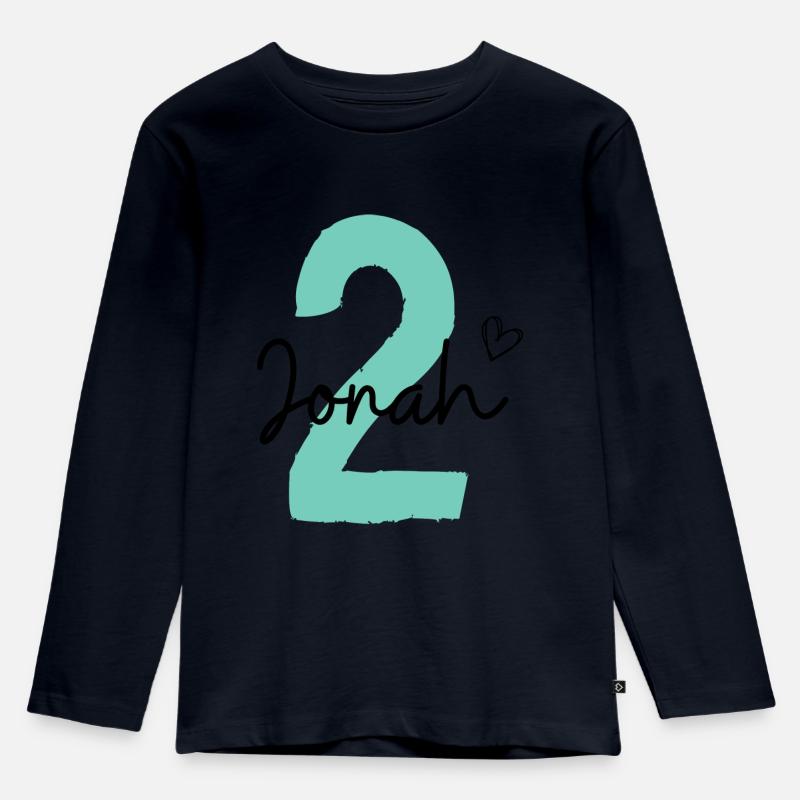 Jonah 2 - Kinder Premium Bio Langarmshirt - Navy