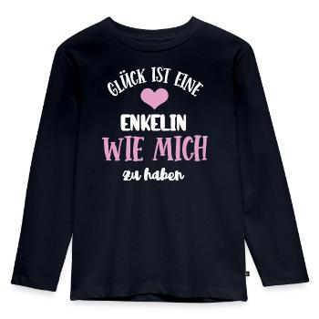 Glück Ist Eine Enkelin Wie Mich Zu Haben Enkelkind - Kinder Premium Bio Langarmshirt - Navy - Vorne - AI Model Kid Female (0cm)