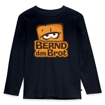Bernd Das Brot Logo - Kinder Premium Bio Langarmshirt - Navy - Vorne - AI Model Kid Female (0cm)