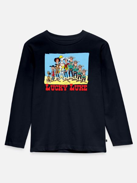 Lucky Luke Charaktere - Kinder Premium Bio Langarmshirt - Navy
