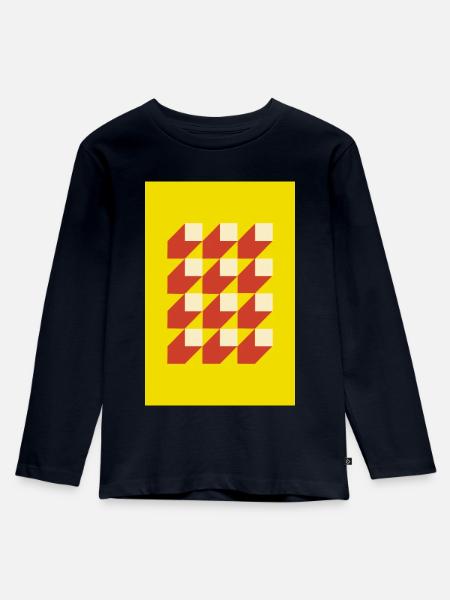 Geometry with shadows - Kinder Premium Bio Langarmshirt - Navy
