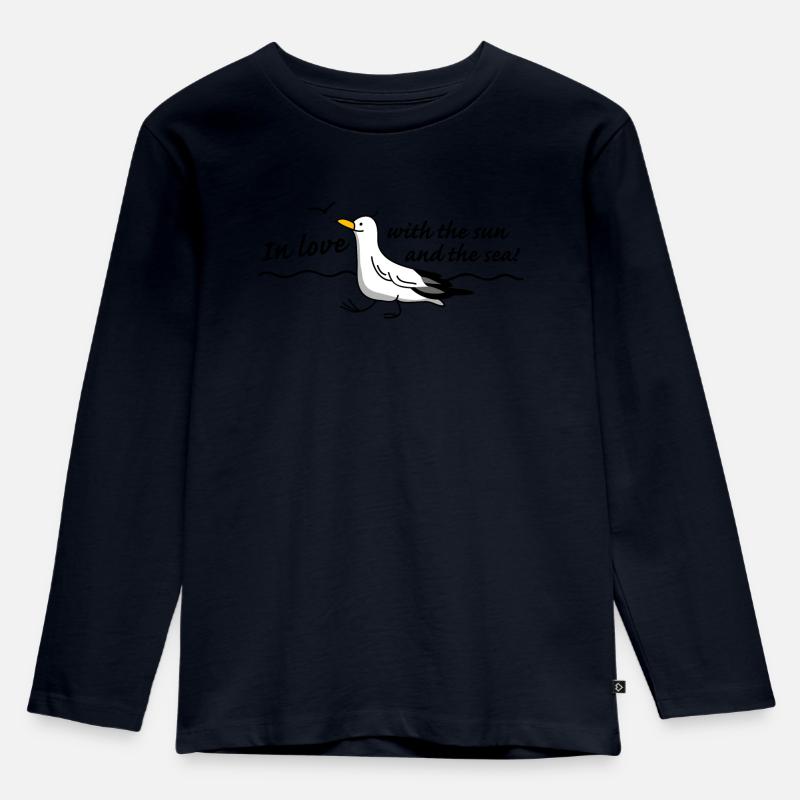 In love (b) - Kinder Premium Bio Langarmshirt - Navy