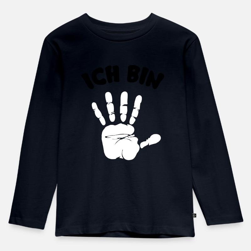 ich bin 5 - Kinder Premium Bio Langarmshirt - Navy