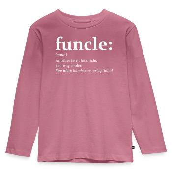 Lustiges Onkel-Zitat - Kinder Premium Bio Langarmshirt - Mauve - Vorne - AI Model Kid Female (0cm)