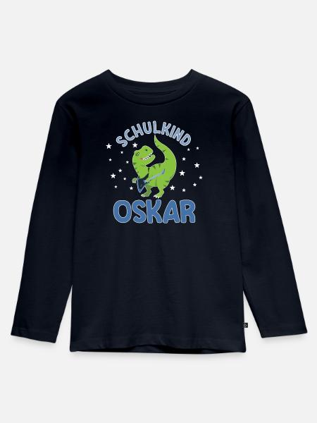 Einschulung Schulkind Oskar - Kinder Premium Bio Langarmshirt - Navy