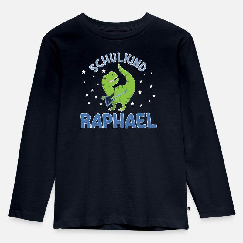 Einschulung Schulkind Raphael - Kinder Premium Bio Langarmshirt - Navy