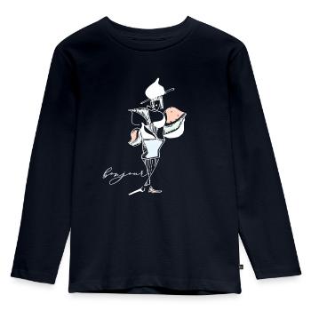 Bonjour - Kinder Premium Bio Langarmshirt - Navy - Vorne - AI Model Kid Female (0cm)