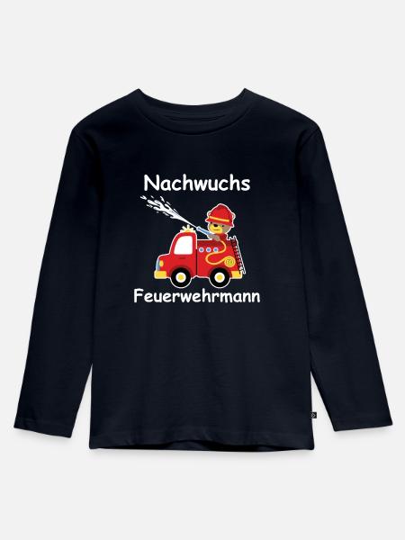 Feuerwehr Nachwuchs Feuerwehrauto - Kinder Premium Bio Langarmshirt - Navy