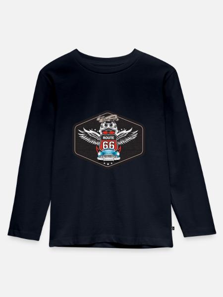 ROUTE 66 - Kinder Premium Bio Langarmshirt - Navy