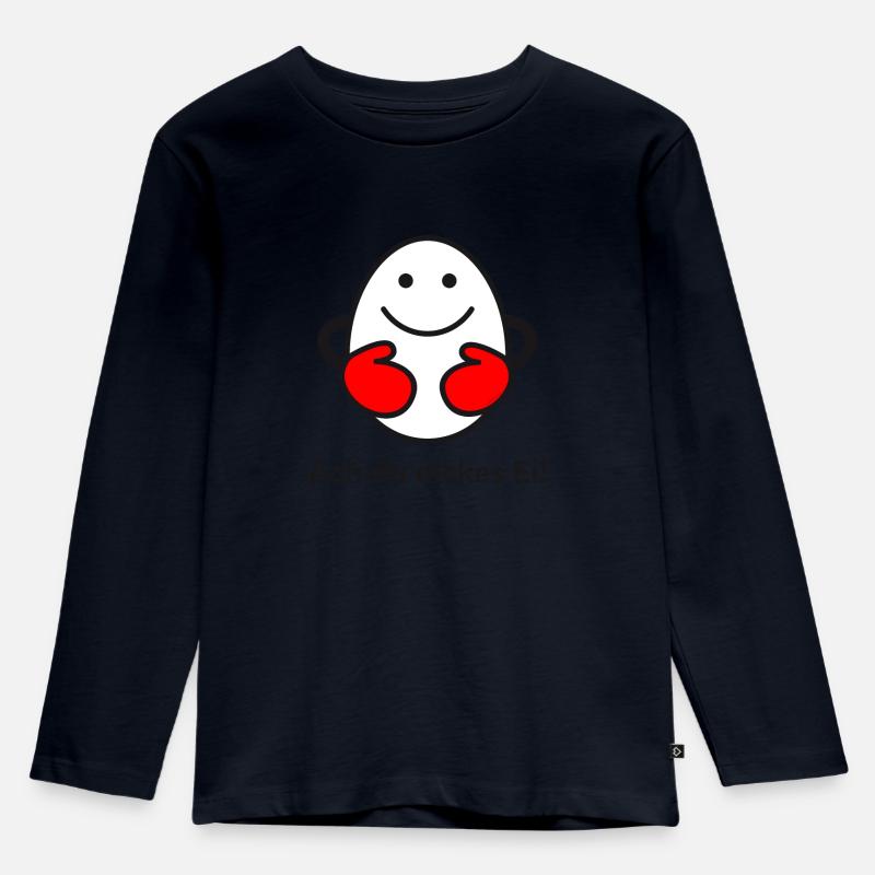 Ach du dickes Ei! - Kinder Premium Bio Langarmshirt - Navy