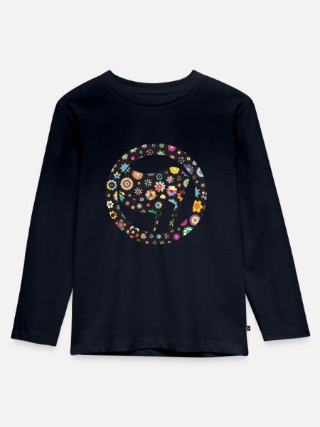 Blumen der Antifa - Kinder Premium Bio Langarmshirt - Navy