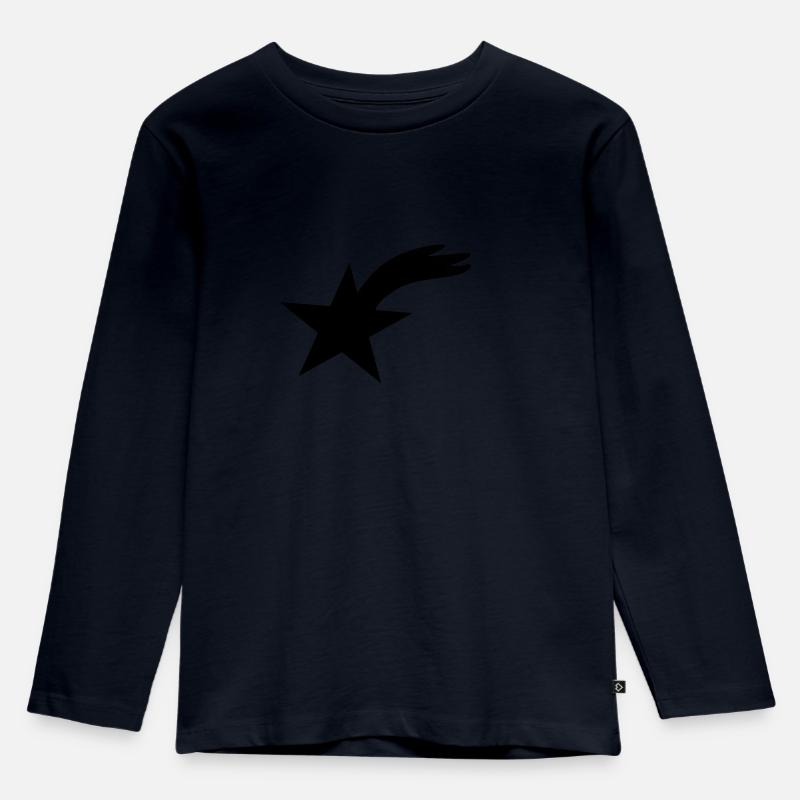 Sternschnuppe - Kinder Premium Bio Langarmshirt - Navy