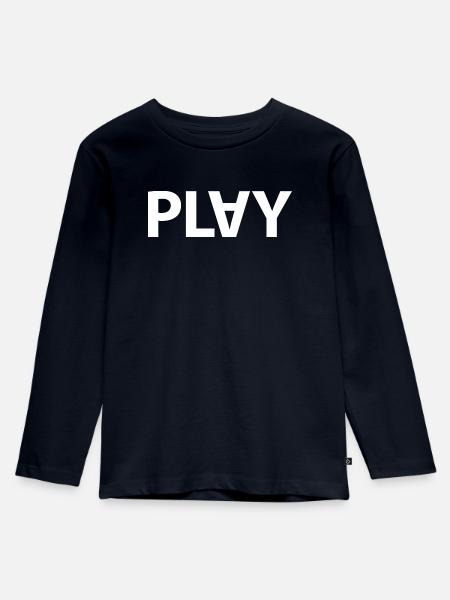 PLAY - Kinder Premium Bio Langarmshirt - Navy